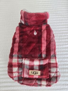 RaRE UGG Avery Quilted Autumn Plaid Sherpa Dog Coat